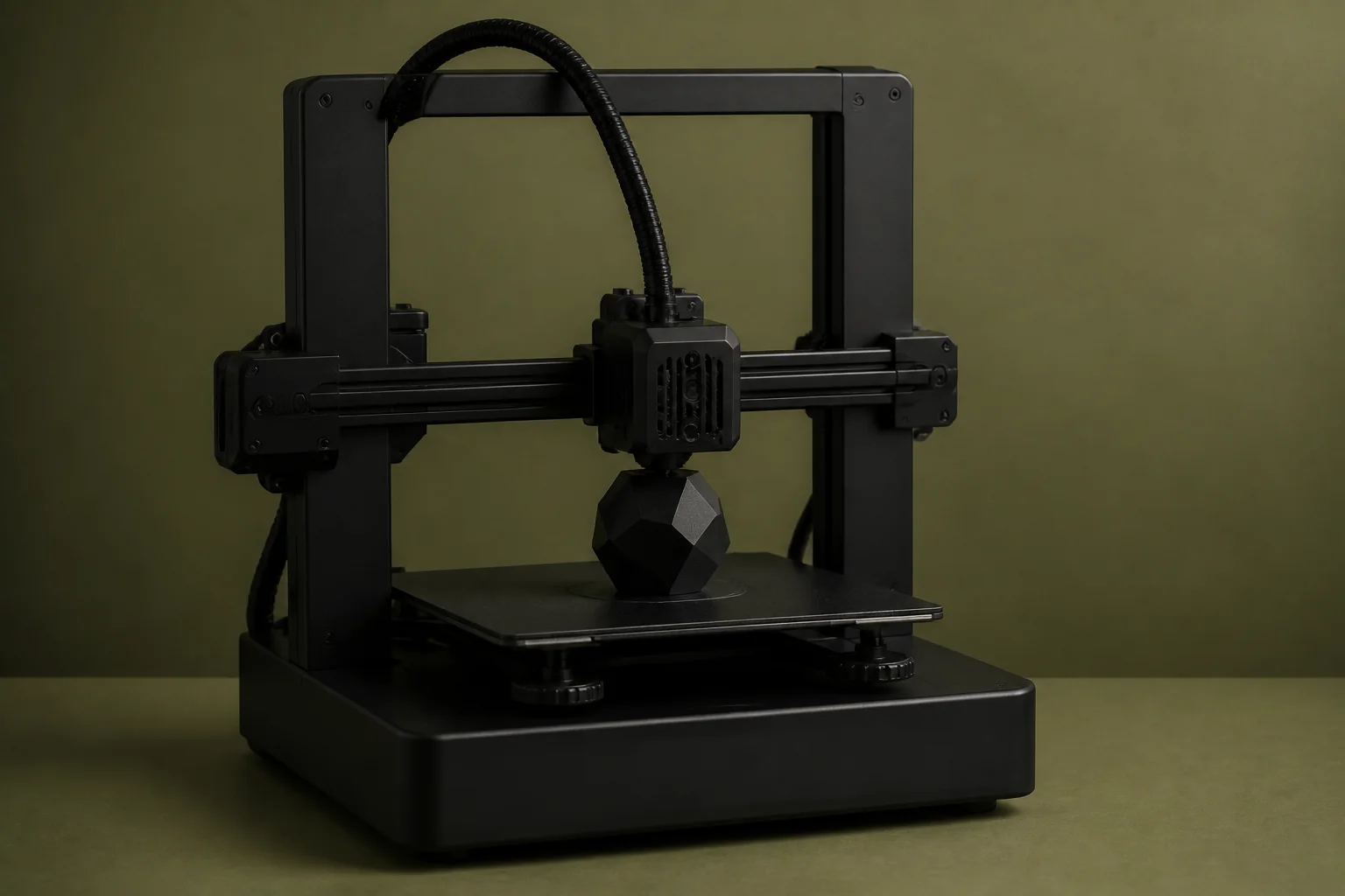 Decoratieve weergave van een 3D-printer in een studio